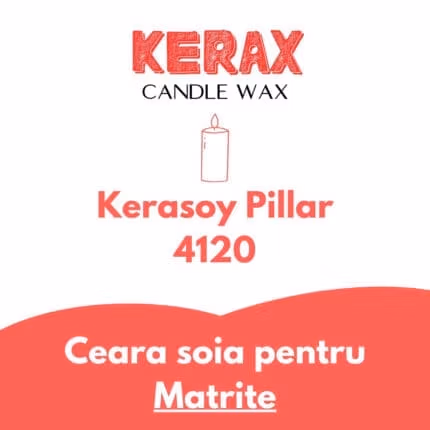 Ceara Soia pentru lumanari in matrite - Kerax Kerasoy Pillar 4120