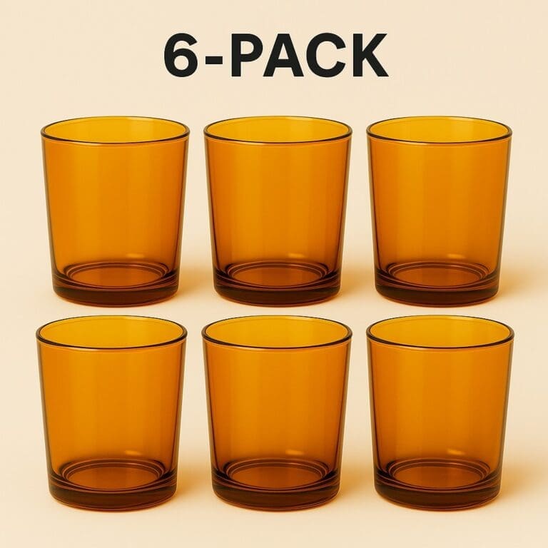 Recipiente din Sticla pentru Lumânări | 220ml | 6 buc | Ambră Transparent