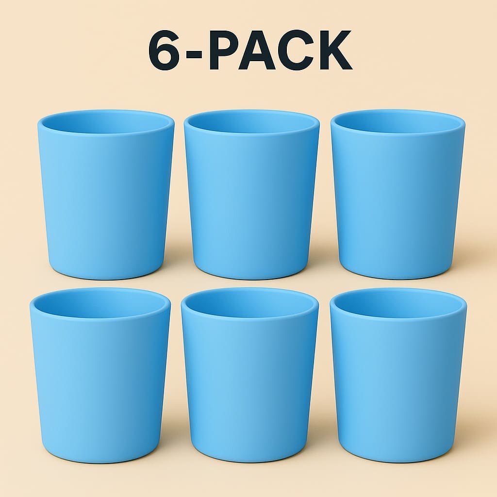 sticla220bluemat6pack Recipiente din Sticla pentru Lumânări | 220ml | 6 buc | Blue Mat - imagine 1