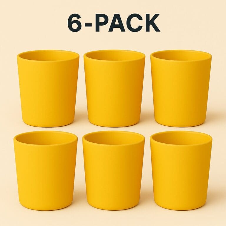 Recipiente din Sticla pentru Lumânări | 220ml | 6 buc | Galben Mat