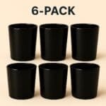 Recipiente din Sticla pentru Lumânări | 220ml | 6 buc | Negru Lucios