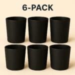 Recipiente din Sticla pentru Lumânări | 220ml | 6 buc | Negru Mat