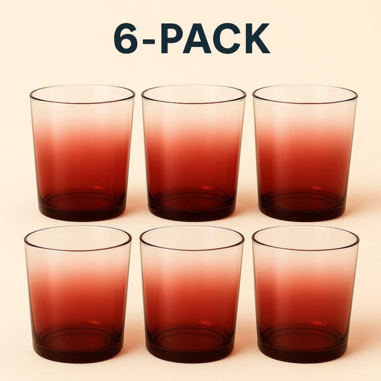 Recipiente din Sticla pentru Lumânări | 220ml | 6 buc | Roșu Gradient