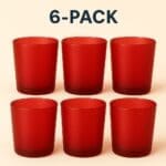 Recipiente din Sticla pentru Lumânări | 220ml | 6 buc | Roșu Frosted