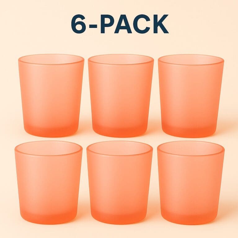 Recipiente din Sticla pentru Lumânări | 315ml | 6 buc | Roz Frosted