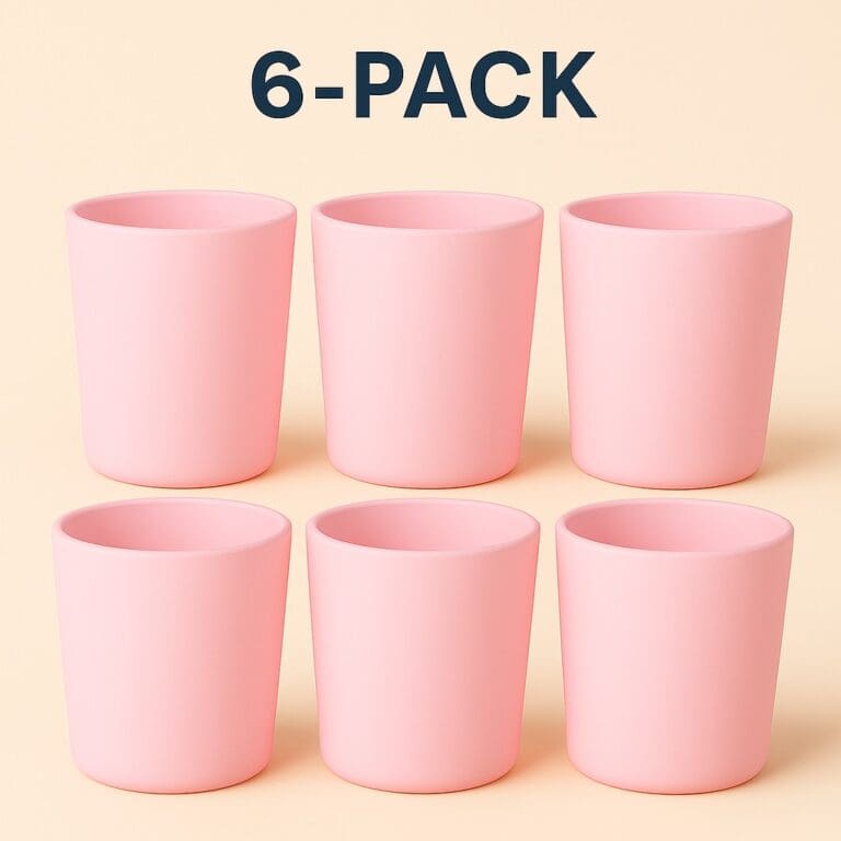 Recipiente din Sticla pentru Lumânări | 315ml | 6 buc | Roz Mat