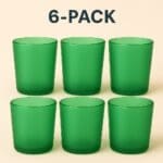 Recipiente din Sticla pentru Lumânări | 315ml | 6 buc | Verde Frosted
