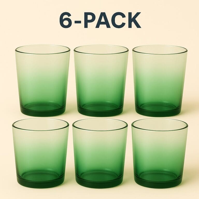 Recipiente din Sticla pentru Lumânări | 220ml | 6 buc | Verde Gradient