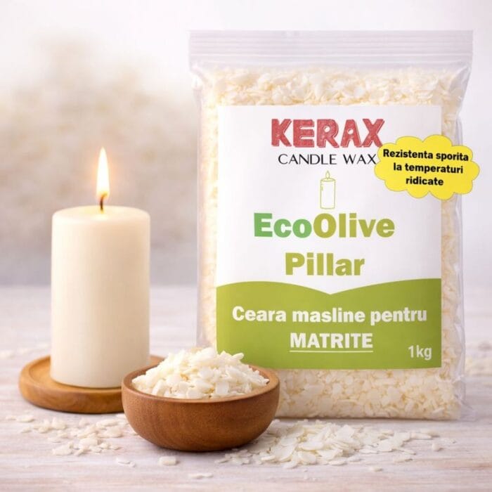 Ceara Masline pentru lumanari in matrite - Kerawax EcoOlive Pillar - imagine 2
