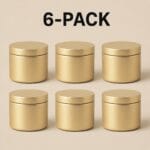 Recipiente Metalice pentru Lumânări | 120ml | 6 buc | Auriu
