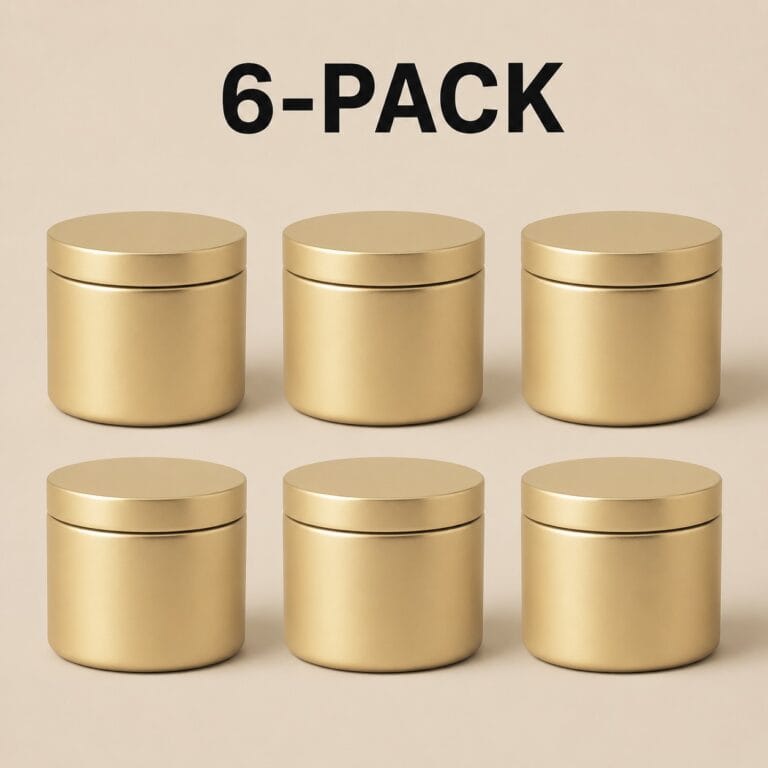 Recipiente Metalice pentru Lumânări | 120ml | 6 buc | Auriu