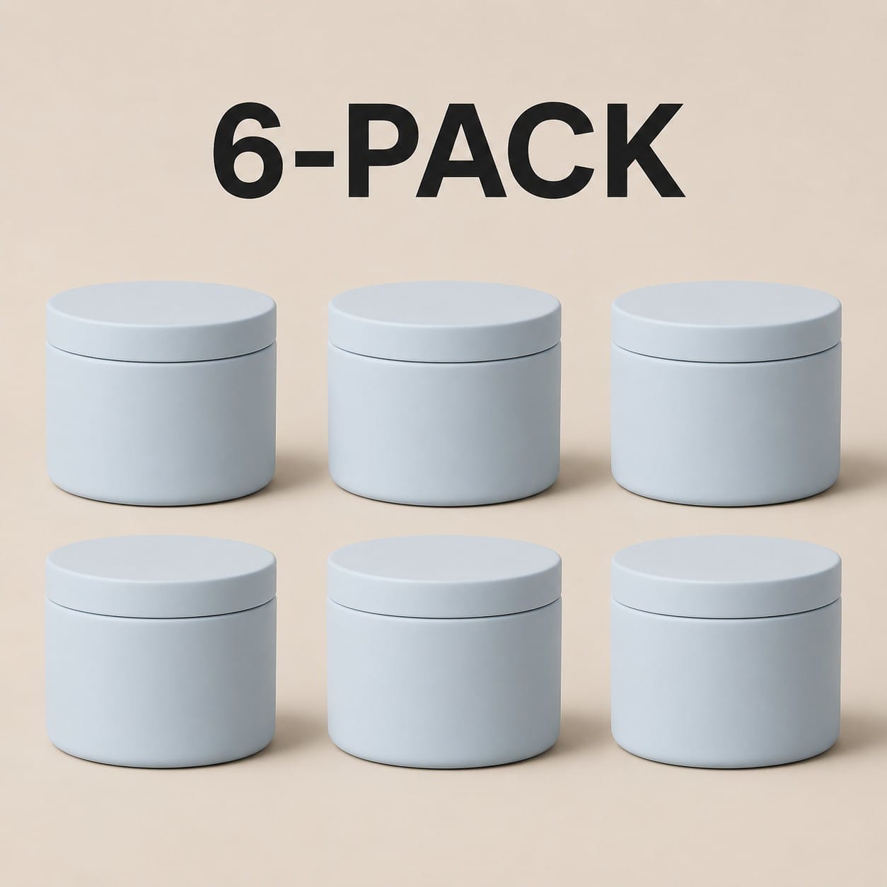 babyblue_6pack Recipiente Metalice pentru Lumânări | 120ml | 6 buc | Baby Blue - imagine 1