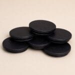 Capace din lemn negru - Diametru 7cm | 6 buc - imagine 2