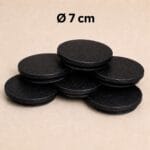 Capace din lemn negru - Diametru 7cm | 6 buc