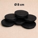Capace din lemn negru - Diametru 8cm | 6 buc