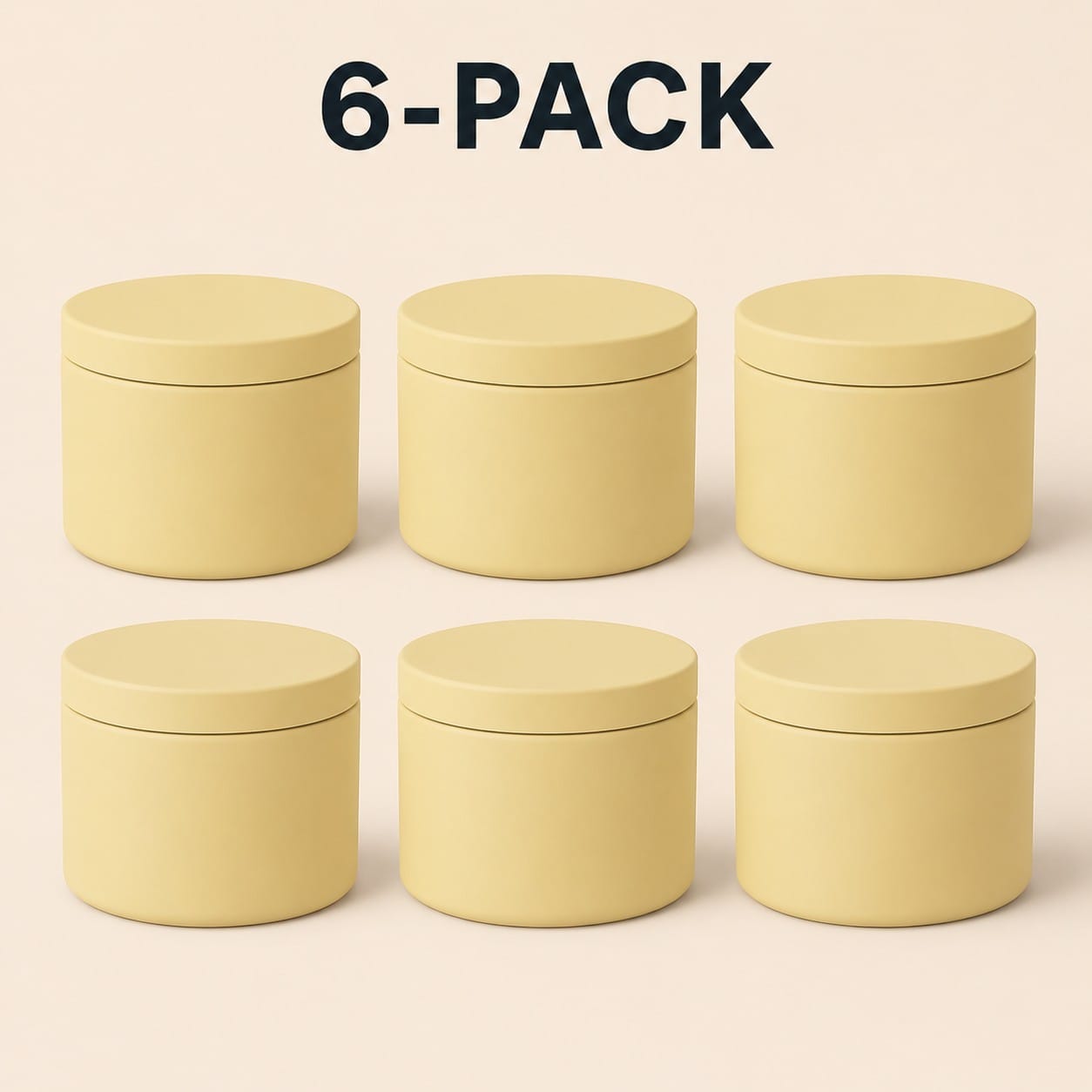 galben_6pack Recipiente Metalice pentru Lumânări | 250ml | 6 buc | Galben - imagine 1
