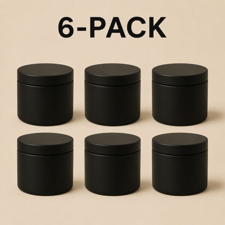 Recipiente Metalice pentru Lumânări | 250ml | 6 buc | Negru