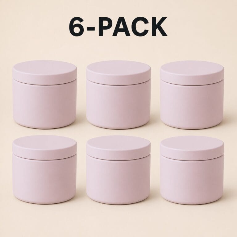 Recipiente Metalice pentru Lumânări | 120ml | 6 Buc | Roz Pastel