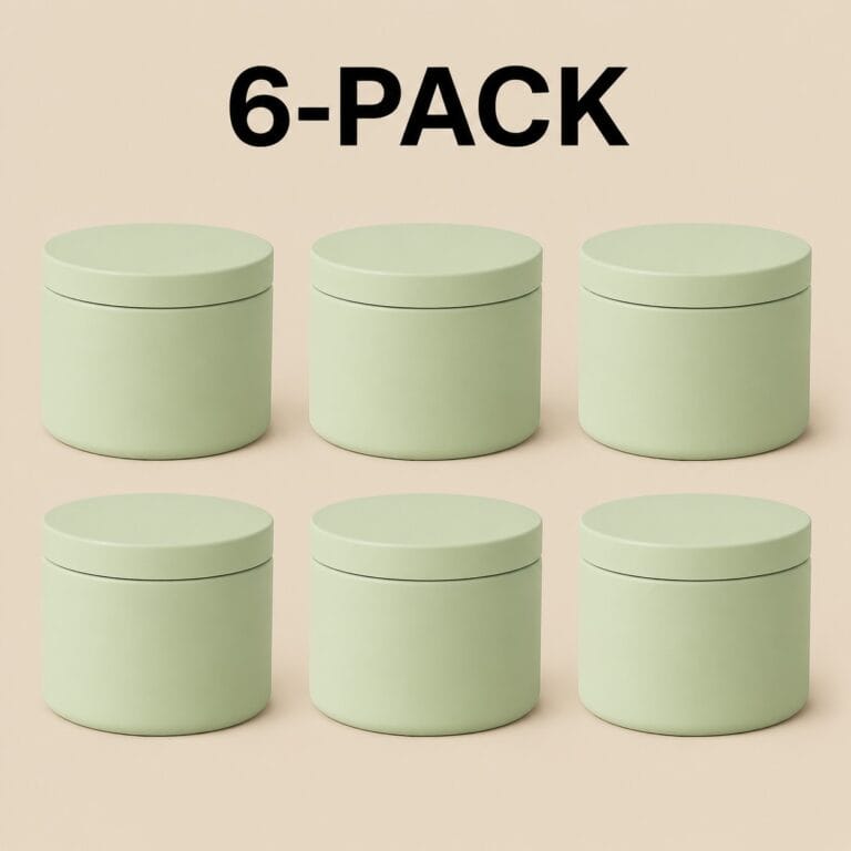Recipiente Metalice pentru Lumânări | 250ml | 6 buc | Verde Pastel