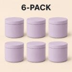 Recipiente Metalice pentru Lumânări | 120ml | 6 buc | Violet Pastel