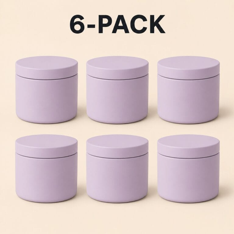 Recipiente Metalice pentru Lumânări | 120ml | 6 buc | Violet Pastel