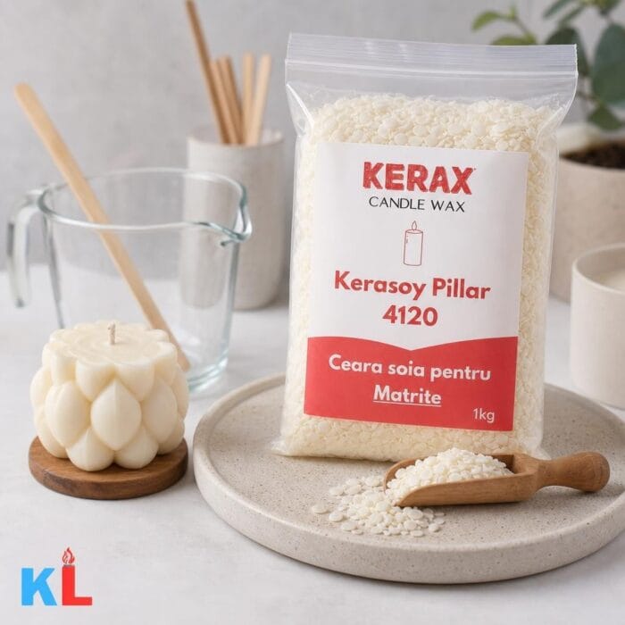 Ceara Soia pentru lumanari in matrite - Kerax Kerasoy Pillar 4120 - imagine 5