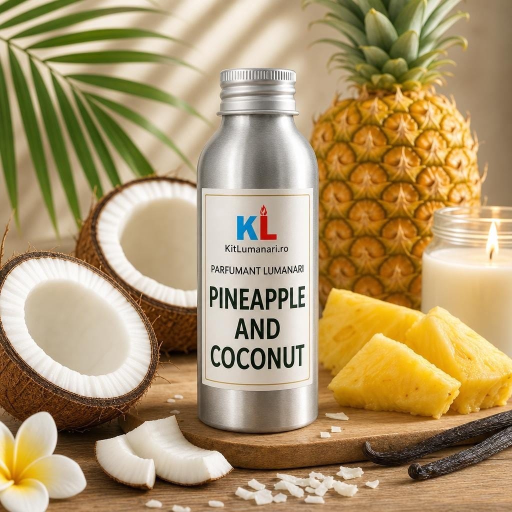 Parfumant Lumanari Pineapple and Coconut - AI labelled fragrance main image 3 Parfumant Lumanari Pineapple and Coconut - imagine 1