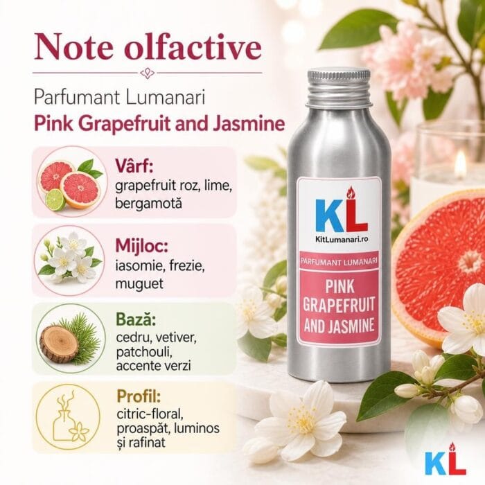 Parfumant Lumanari Pink Grapefruit and Jasmine - imagine 2