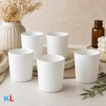 Recipiente din Sticla pentru Lumânări | 220ml | 6 buc | Alb Mat - imagine 4