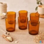 Recipiente din Sticla pentru Lumânări | 220ml | 6 buc | Ambră Transparent - imagine 4
