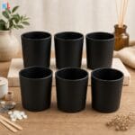 Recipiente din Sticla pentru Lumânări | 220ml | 6 buc | Negru Mat - imagine 4