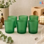 Recipiente din Sticla pentru Lumânări | 220ml | 6 buc | Verde Frosted - imagine 4