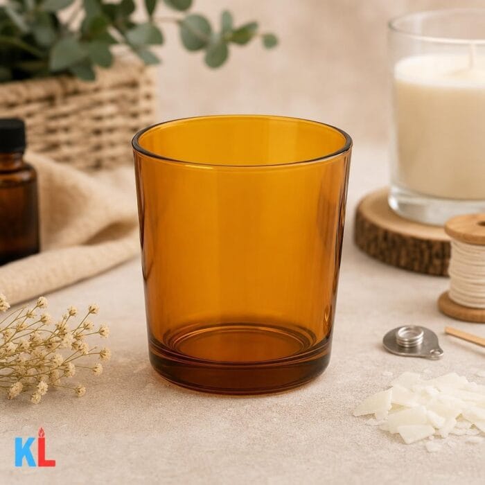 Recipiente din Sticla pentru Lumânări | 315ml | 6 buc | Ambră Transparent - imagine 4