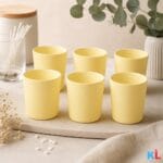 Recipiente din Sticla pentru Lumânări | 315ml | 6 buc | Galben Mat - imagine 4