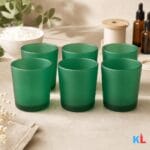Recipiente din Sticla pentru Lumânări | 315ml | 6 buc | Verde Frosted - imagine 4