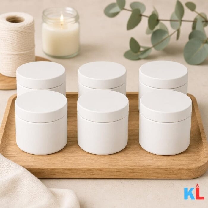 Recipiente Metalice pentru Lumânări | 120ml | 6 buc | Alb Mat - imagine 4
