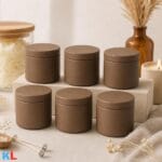 Recipiente Metalice pentru Lumânări | 120ml | 6 buc | Bronz - imagine 4