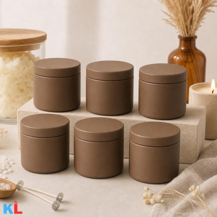 Recipiente Metalice pentru Lumânări | 120ml | 6 buc | Bronz - imagine 4