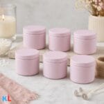 Recipiente Metalice pentru Lumânări | 120ml | 6 Buc | Roz Pastel - imagine 4
