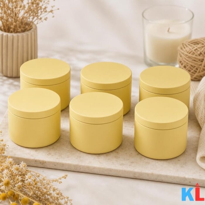 Recipiente Metalice pentru Lumânări | 250ml | 6 buc | Galben - imagine 4