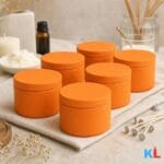 Recipiente Metalice pentru Lumânări | 250ml | 6 buc | Portocaliu - imagine 4