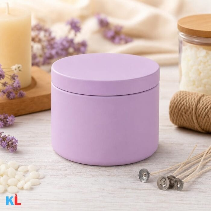 Recipiente Metalice pentru Lumânări | 250ml | 6 buc | Violet Pastel - imagine 3